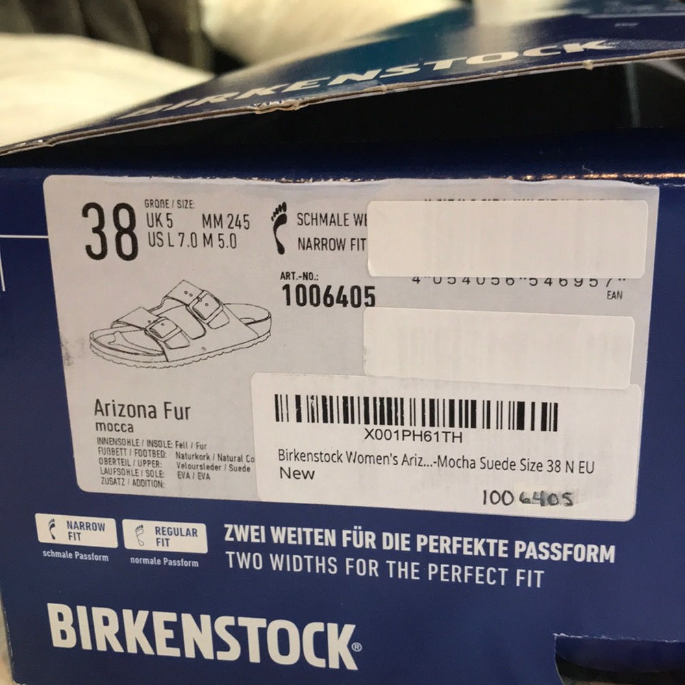 Birkenstock Arizona Fur Mocha Suede